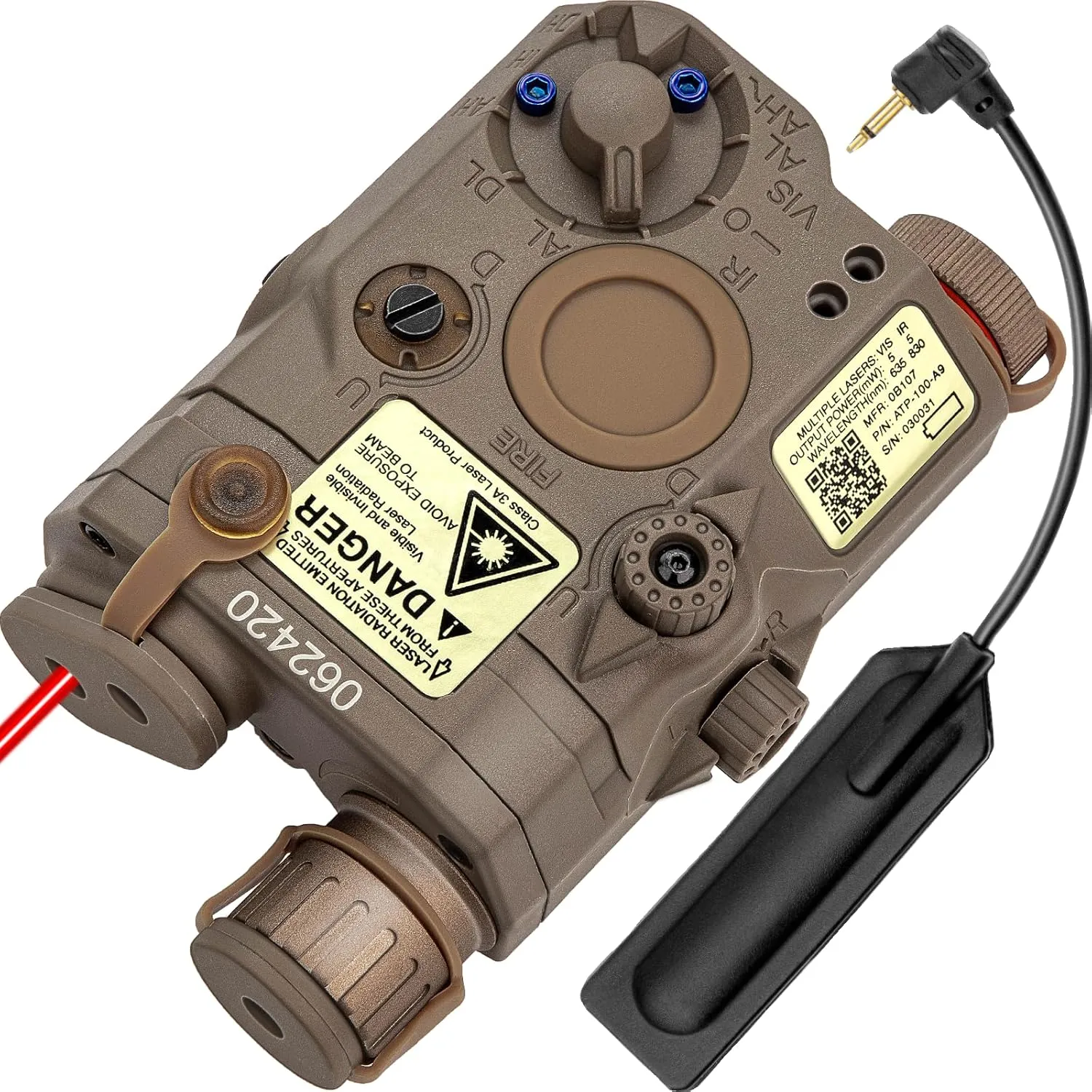 ACTIONUNION Airsoft PEQ-15 IR Laser   Visible Red Laser   White LED Flashlight