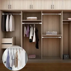 Adjustable Telescopic Clothes Hanger Rod - Space Saver Organizer