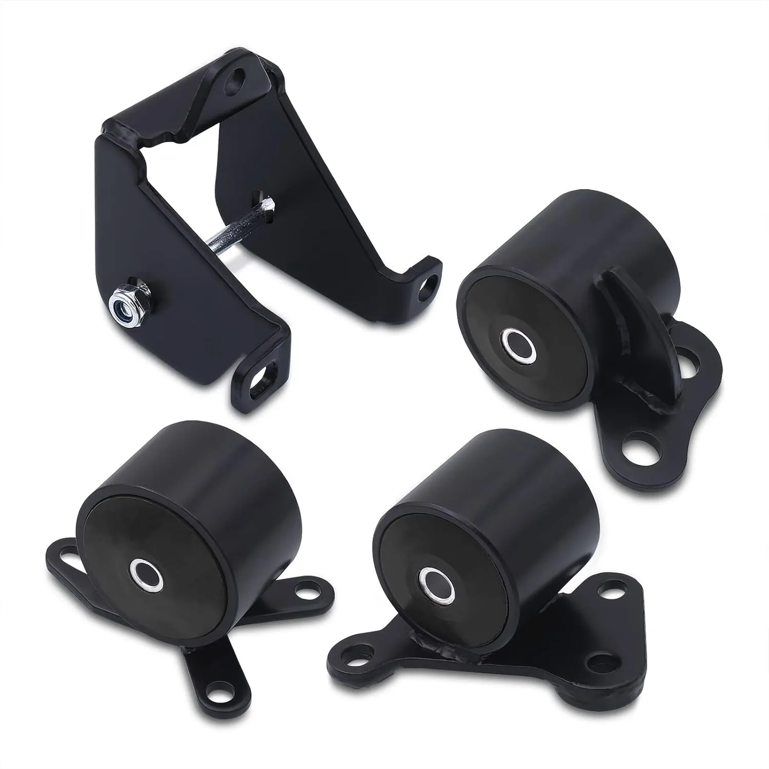 AJP Distributors Engine Steel Motor Mount Poly Bushing Bracket Swap Kit Compatible/Replacement For Civic Ej Em B16 B18 B20 D15 D16 D18 B/D Series