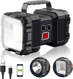 AlpsWolf Rechargeable Flashlight, LED Spotlight Flashlight 10000 Capacity 1200LM 20h Ultra-Long Standby 3 4 Lights Modes Camping Flashlight Waterproof with USB Output as a Power Bank