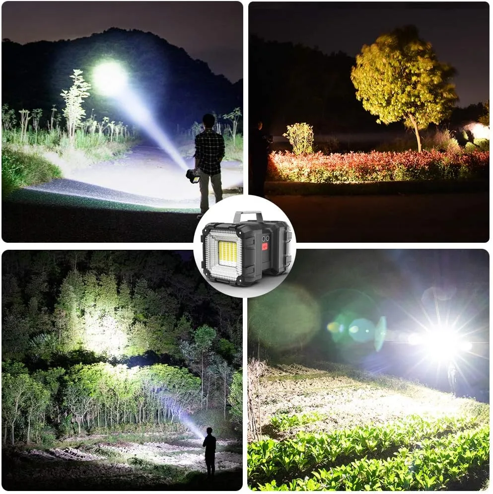 AlpsWolf Rechargeable Flashlight, LED Spotlight Flashlight 10000 Capacity 1200LM 20h Ultra-Long Standby 3 4 Lights Modes Camping Flashlight Waterproof with USB Output as a Power Bank