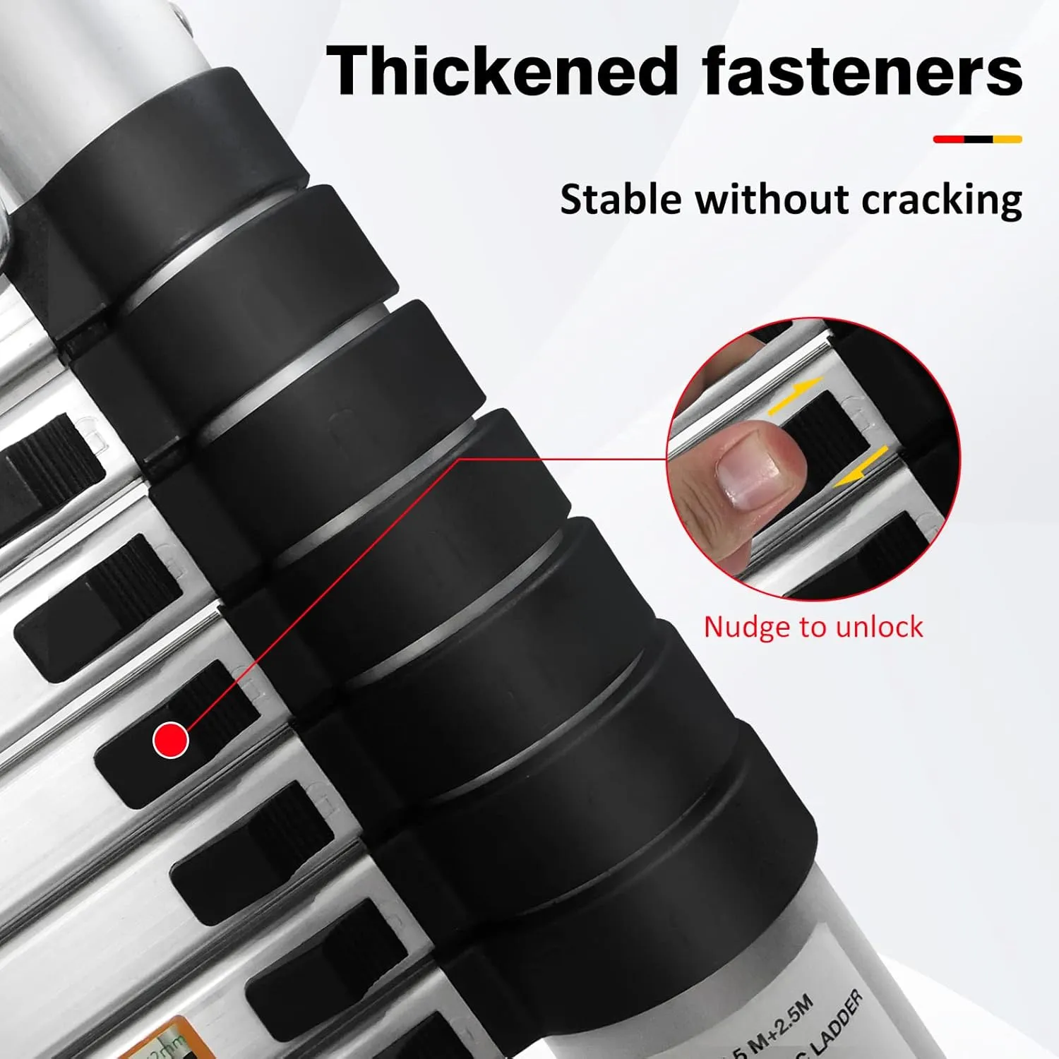 Aluminum Telescopic Extension Ladder 8.2FT A-Frame 2-in-1,Portable Multi-Purpose Folding with Balance Rod,8 8 Steps Adjustable Height,16.4FT in Straight Collapsible Ladder,330lbs Load