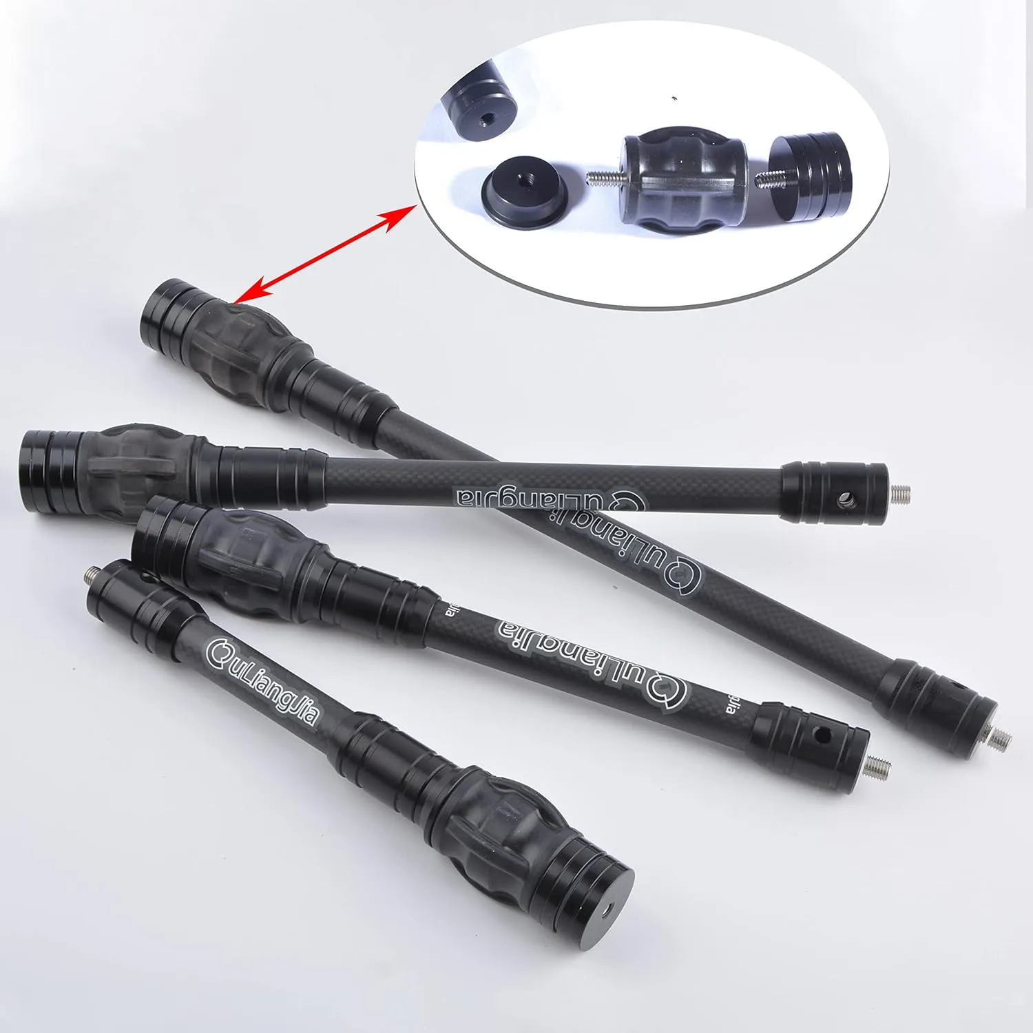 AMEYXGS Archery Bow Stabilizer 6" 8" 10" 12" Rod Balance Bar with Damping System and Weights Shock Absorber for Compound Bow Archery Accessory