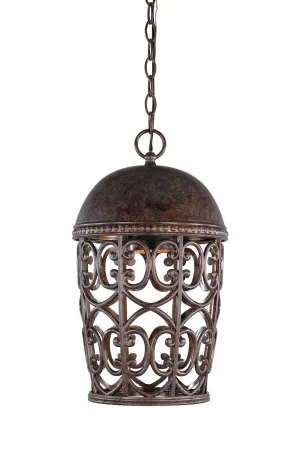 Amherst One Light Hanging Lantern in Burnt Umber