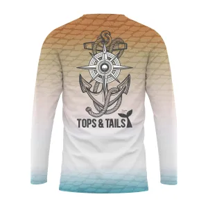 Anchor with Compass Long Sleeve UPF 50 Performance Shirt - Made in the USA
