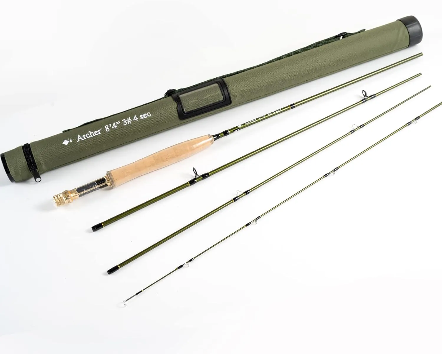 AnglerDream Archer Fly Fishing Rod and Reel Combo 3/4 / 5/6 7/8 WT Fly Fishing Combo 4 Section Fast Action Dark Green Fly Rod Graphite IM 10 / 36T Carbon Fiber