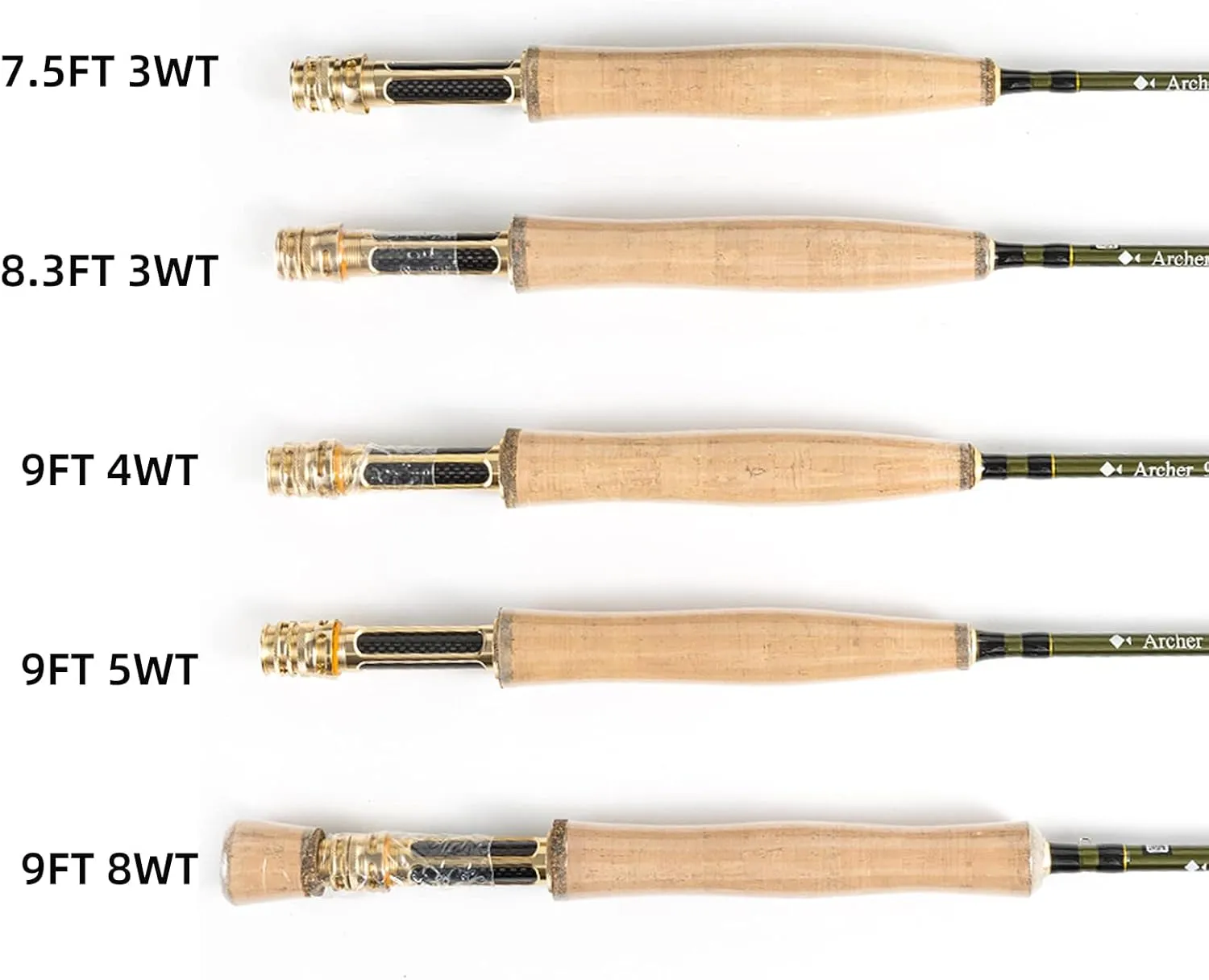 AnglerDream Archer Fly Fishing Rod and Reel Combo 3/4 / 5/6 7/8 WT Fly Fishing Combo 4 Section Fast Action Dark Green Fly Rod Graphite IM 10 / 36T Carbon Fiber