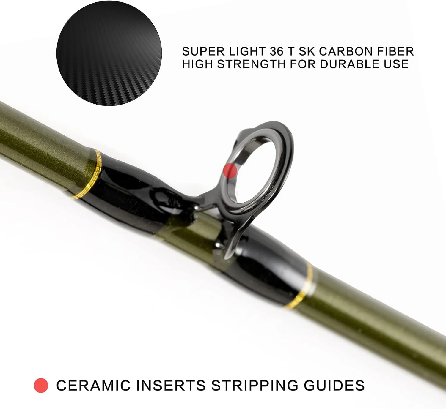 AnglerDream Fly Fishing Rod 4 Section 3/4 / 5 / 8WT Fast Action Dark Green Fly Rod Graphite IM 10 / 36T Carbon Fiber CNC Machined Golden Aluminum Reel Seat with Cordura Cloth Tube