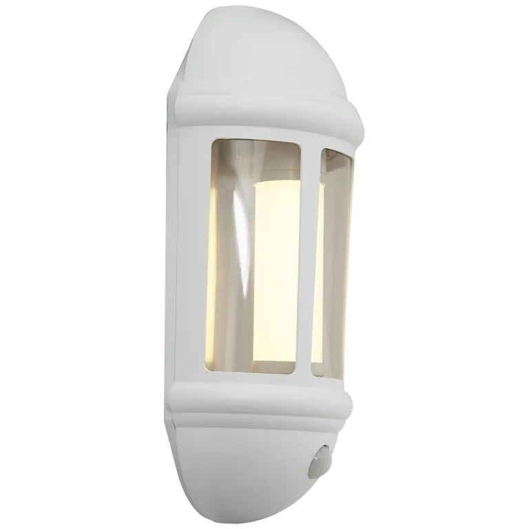 Ansell ALHLLED/PIR/WH Latina LED PIR Half Lantern - White
