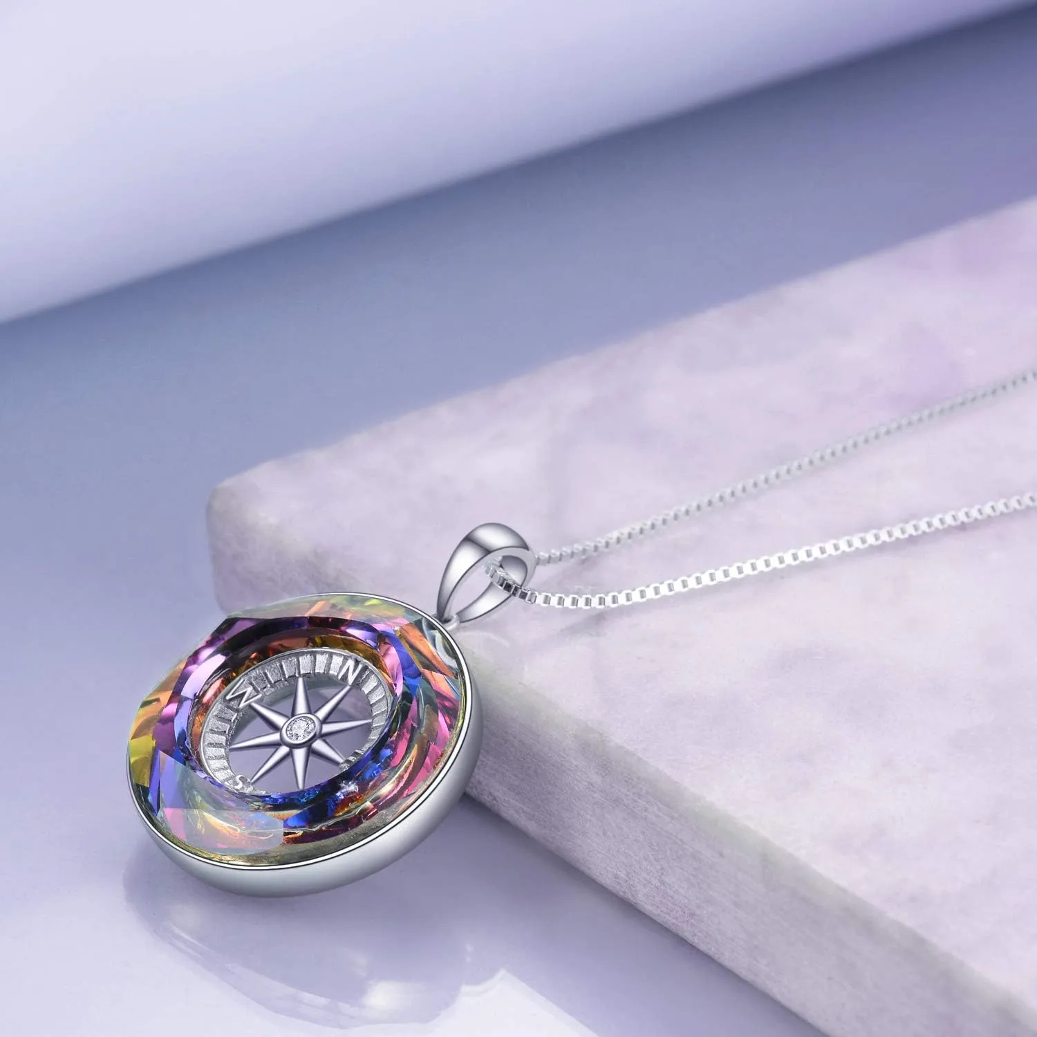 AOBOCO 2025 Graduation Gifts 925 Sterling Silver Compass Pendant Necklace for Women College Graduation Jewelry Gifts for Her Daugter