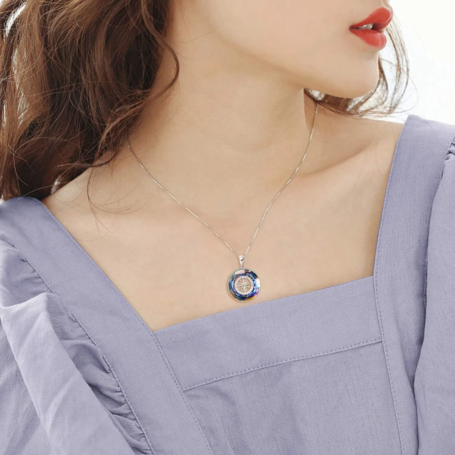 AOBOCO 2025 Graduation Gifts 925 Sterling Silver Compass Pendant Necklace for Women College Graduation Jewelry Gifts for Her Daugter