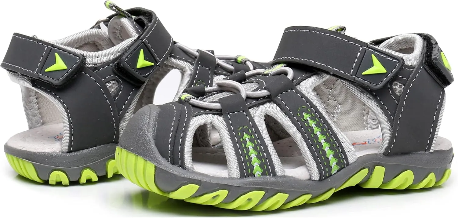 Apakowa Kids Girls Soft Sole Closed Toe Sandals Summer Shoes with Arch Support (Toddler/Little Kid)