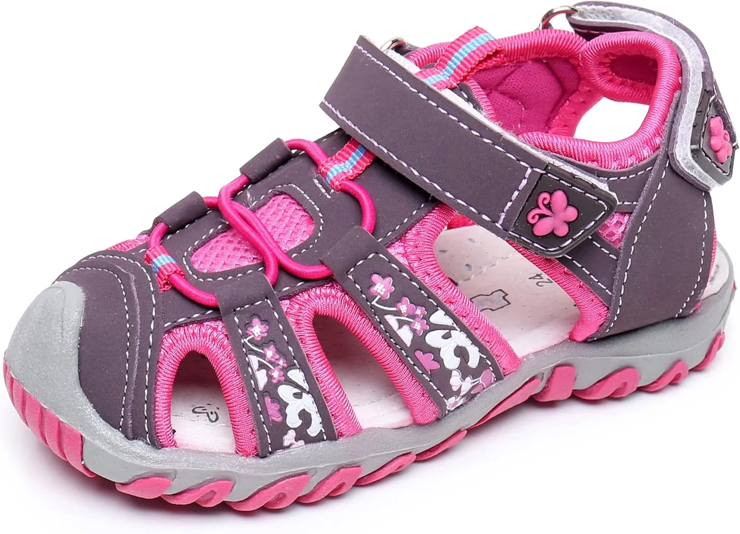 Apakowa Kids Girls Soft Sole Closed Toe Sandals Summer Shoes with Arch Support (Toddler/Little Kid)