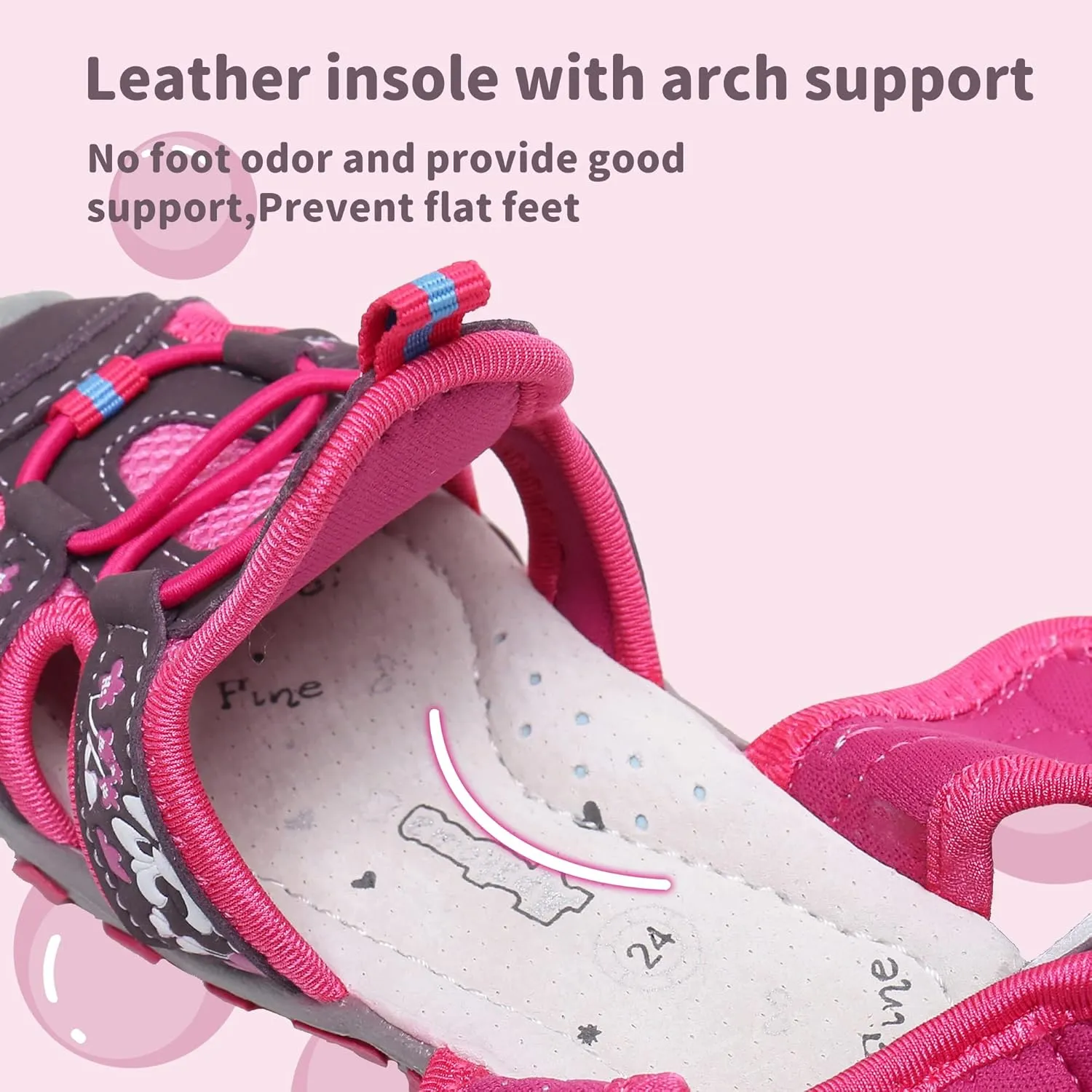 Apakowa Kids Girls Soft Sole Closed Toe Sandals Summer Shoes with Arch Support (Toddler/Little Kid)