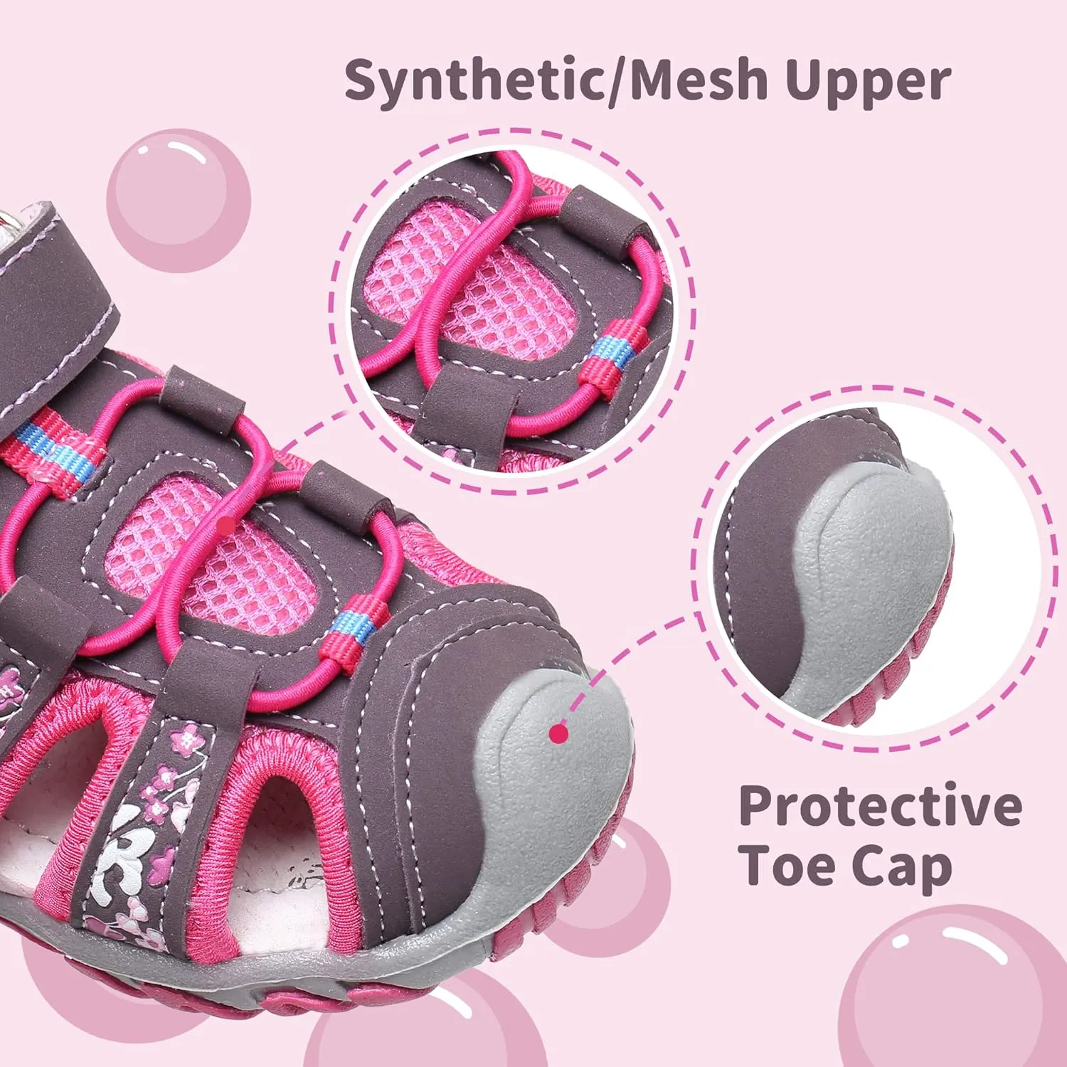 Apakowa Kids Girls Soft Sole Closed Toe Sandals Summer Shoes with Arch Support (Toddler/Little Kid)
