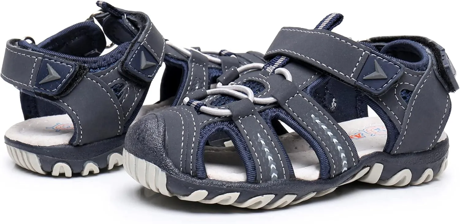 Apakowa Kids Girls Soft Sole Closed Toe Sandals Summer Shoes with Arch Support (Toddler/Little Kid)