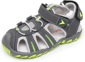 Apakowa Kids Girls Soft Sole Closed Toe Sandals Summer Shoes with Arch Support (Toddler/Little Kid)