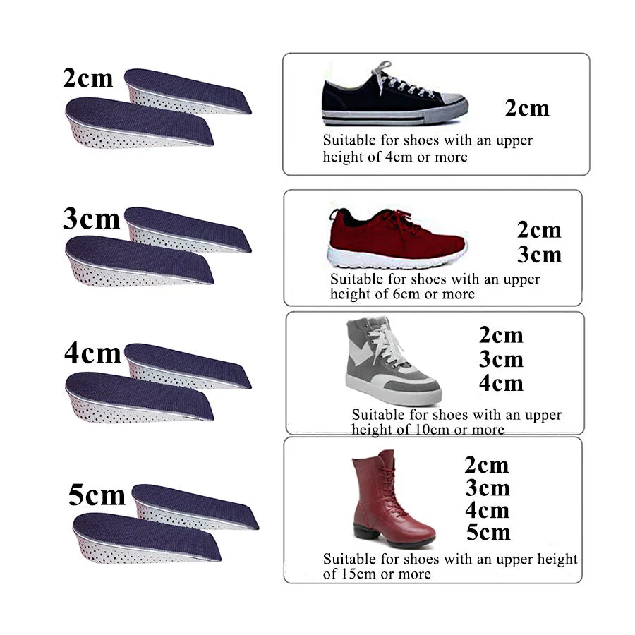 Arch Support Unisex 2-5 CM Invisible Heighten Sole Insole