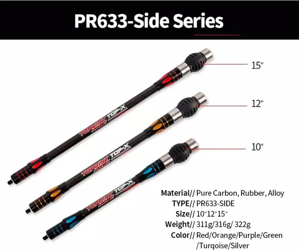 Archery Balance Bar Set Compound Bow Stabilizer System Include Main Rod Side Rod Extend Rod Carbon Bow Role Rod Kit Recurve Bow and Compound Bow Accessory for Hunting