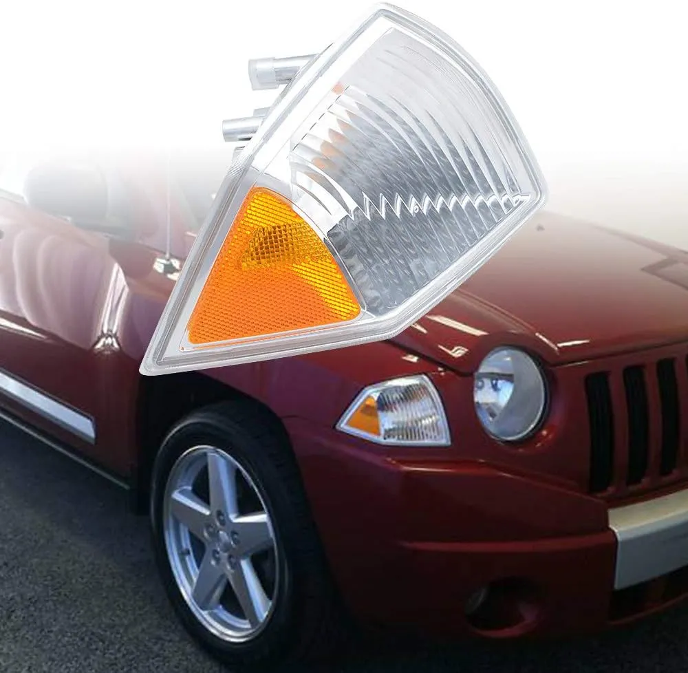 Astra Depot Right Passenger Side Marker Parking Turn Signal Corner Light Cover Clear Lens Compatible with 07-10 Jeep Compass