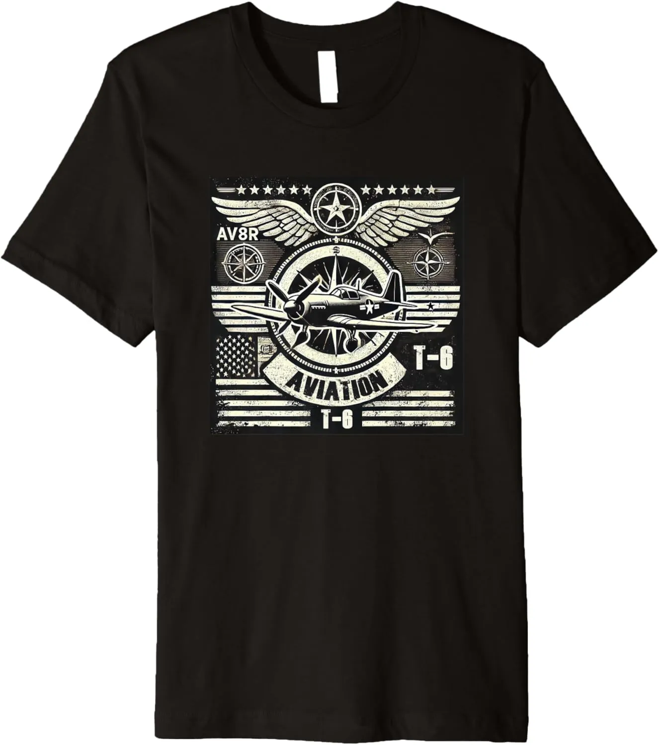 AV8R Vintage Retro Aviation T-6 Texan Premium T-Shirt