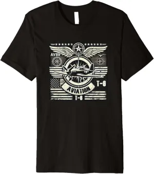 AV8R Vintage Retro Aviation T-6 Texan Premium T-Shirt