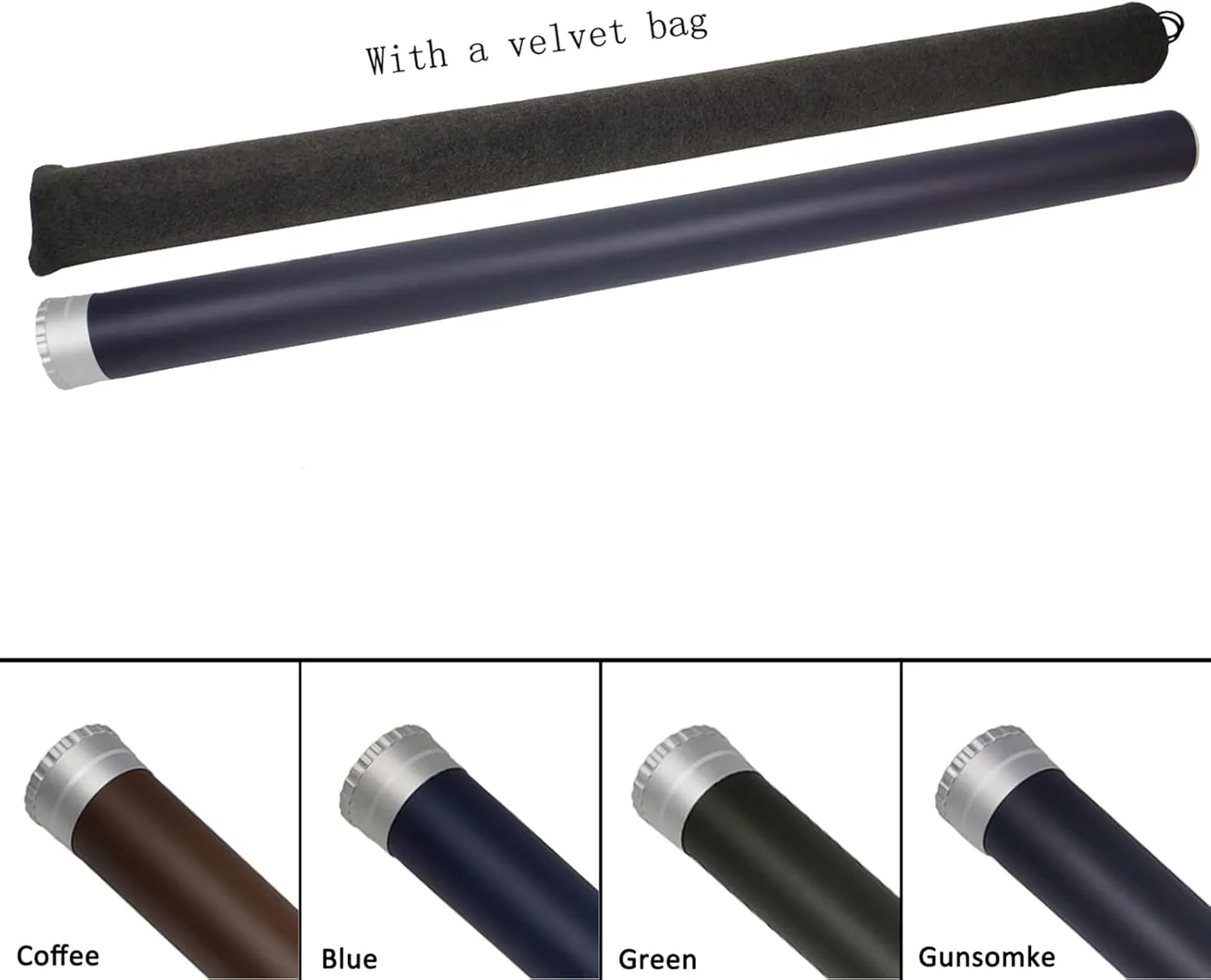 Aventik Fly Rod Case Carbon and Super Glass Fly Fishing Rod Tube CNC Aluminum Cap – fits Any 9ft 4pcs Fly Rod