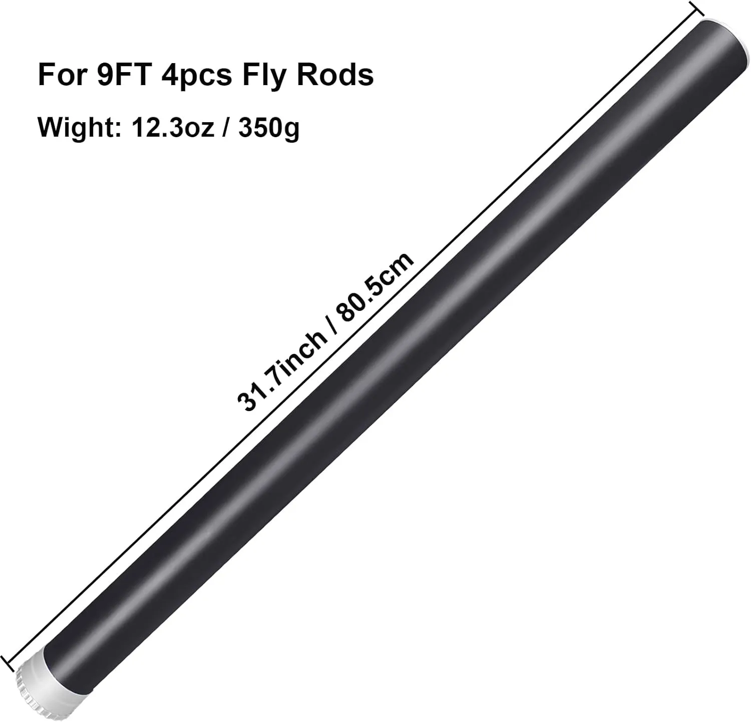 Aventik Fly Rod Case Carbon and Super Glass Fly Fishing Rod Tube CNC Aluminum Cap – fits Any 9ft 4pcs Fly Rod