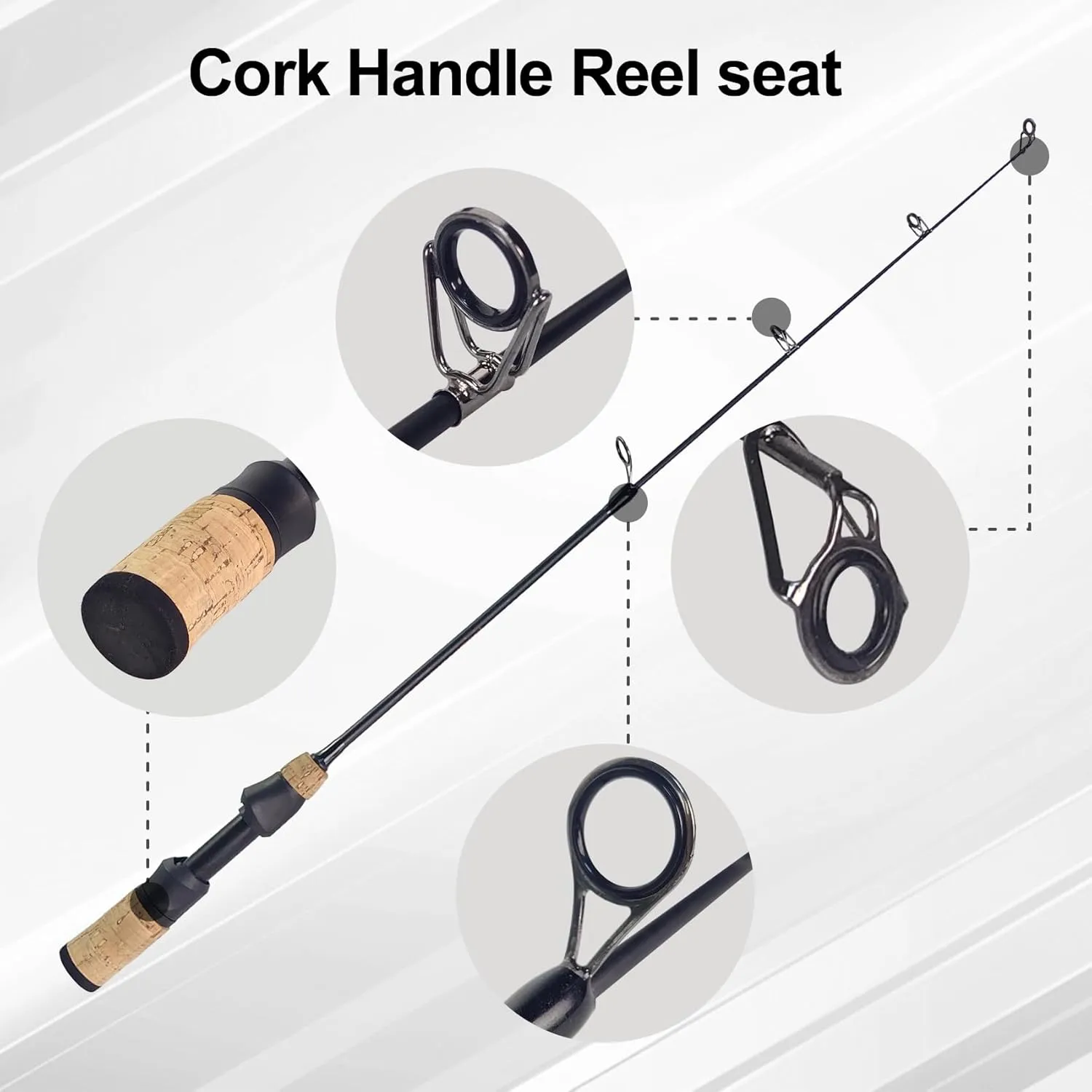 Aventik Ultralight Ice Fishing Rod 24/26/28 inch Fast Action, Durable and Elegent Design, 2 Sec Rod with Extra Tip and 1 Sec Telescopic Rod for Walleye Perch Panfish and Trout
