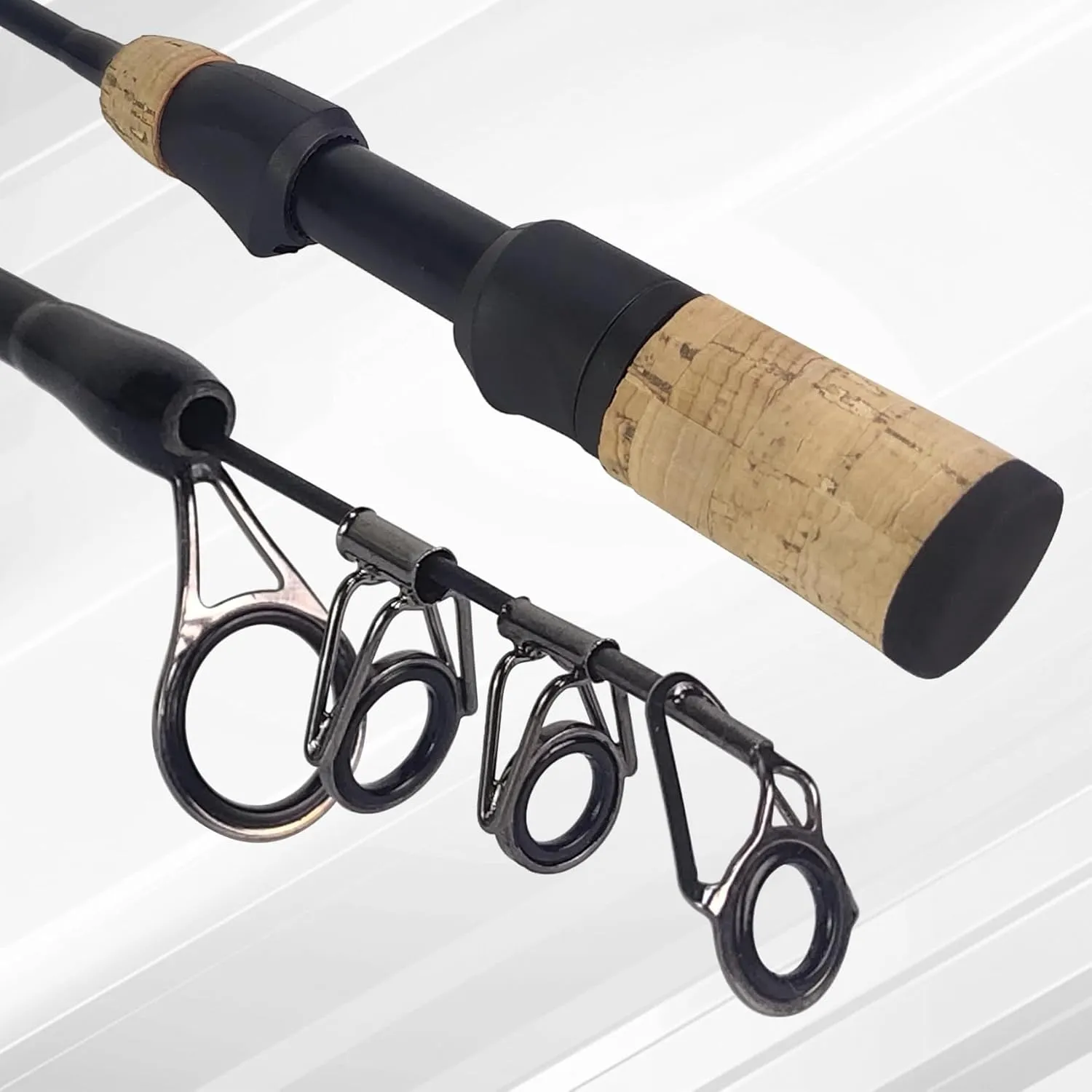 Aventik Ultralight Ice Fishing Rod 24/26/28 inch Fast Action, Durable and Elegent Design, 2 Sec Rod with Extra Tip and 1 Sec Telescopic Rod for Walleye Perch Panfish and Trout