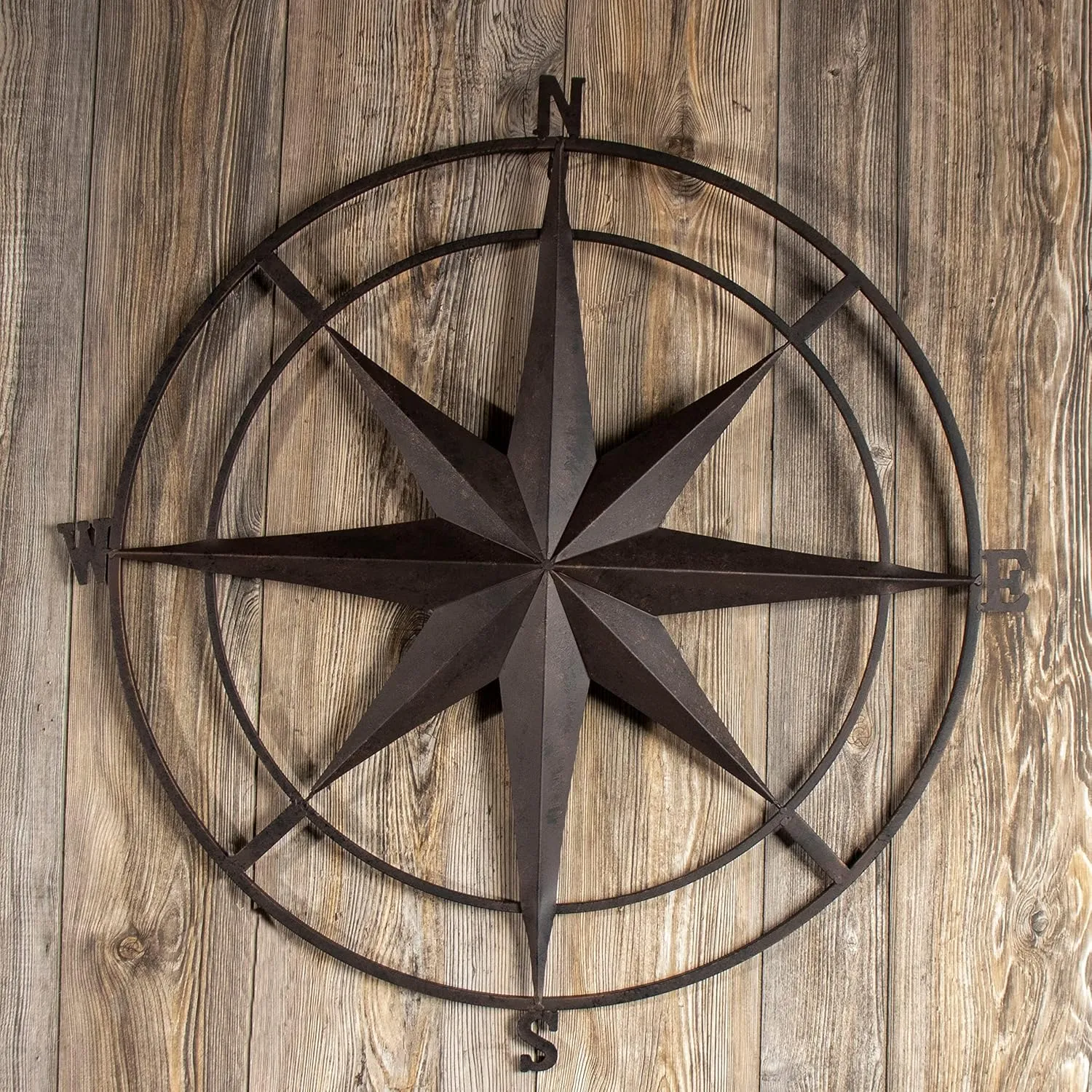 BACKYARD EXPRESSIONS PATIO · HOME · GARDEN 906680-NM Compass Wall Plaque-30 Inch-Indoor/Outdoor- Black- Backyard Expressions