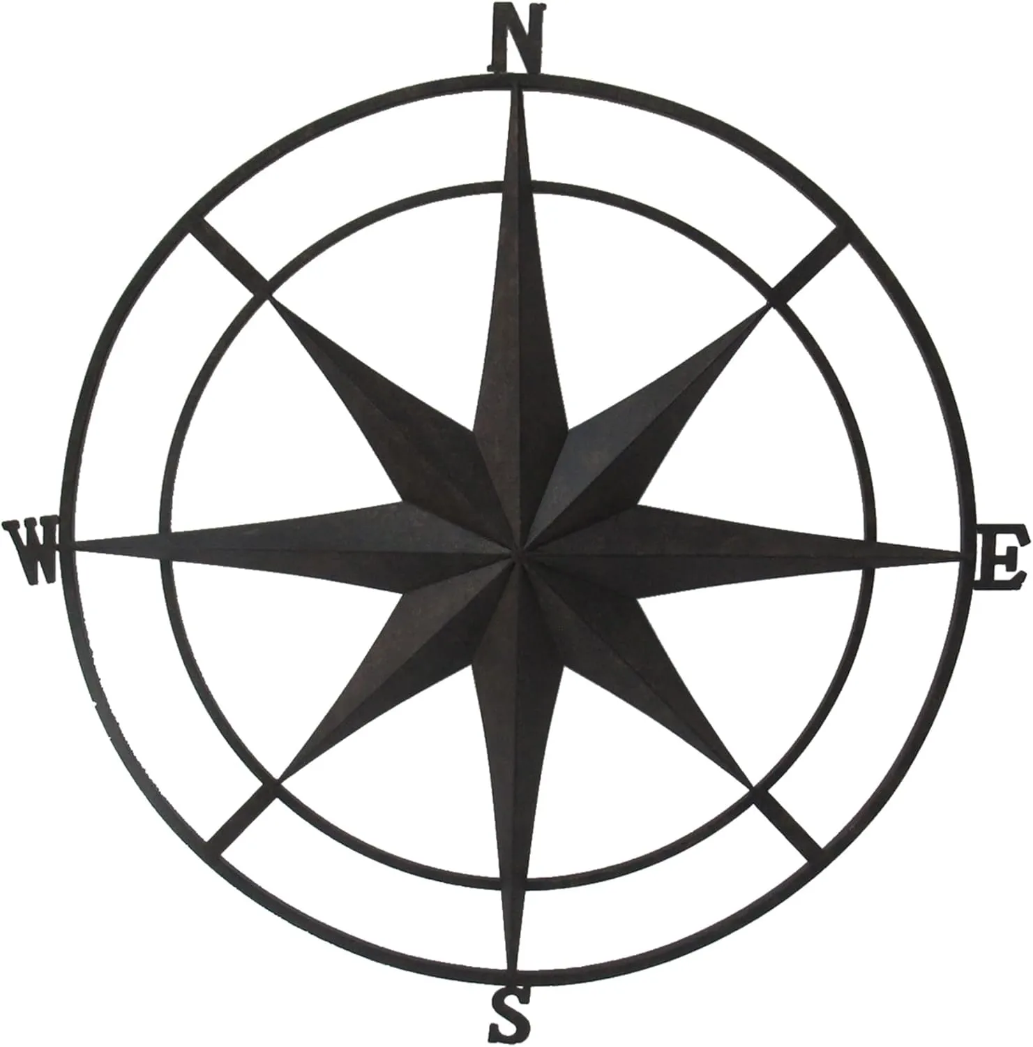 BACKYARD EXPRESSIONS PATIO · HOME · GARDEN 906680-NM Compass Wall Plaque-30 Inch-Indoor/Outdoor- Black- Backyard Expressions