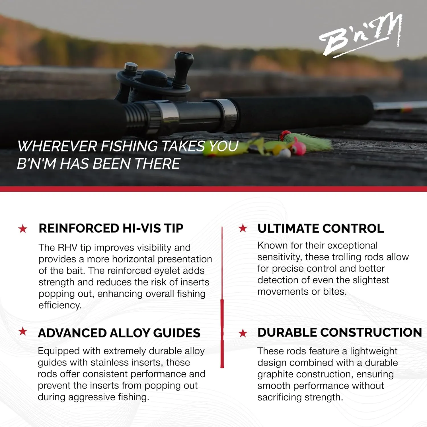 B&M GLJ12 Little Jewel Telescopic Rod, 12-Feet, 4 Pc (Telescopic)