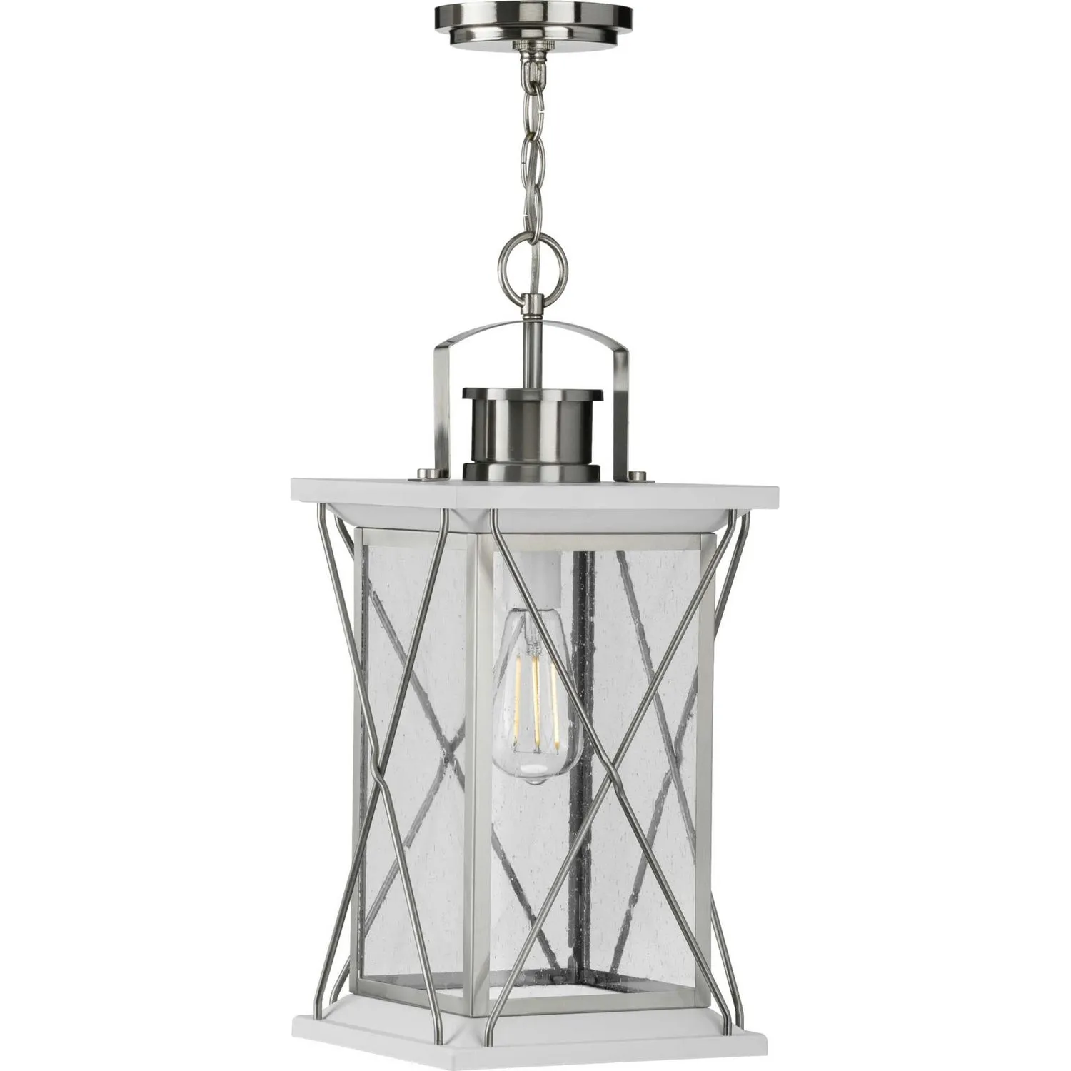 Barlowe One Light Hanging Lantern in Stainless Steel