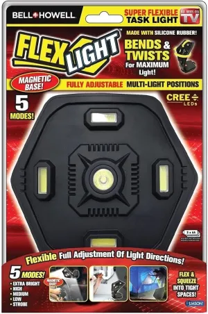 Bell Howell Flexible LED Work Light with 5 Modes, Magnetic, Solar Powered