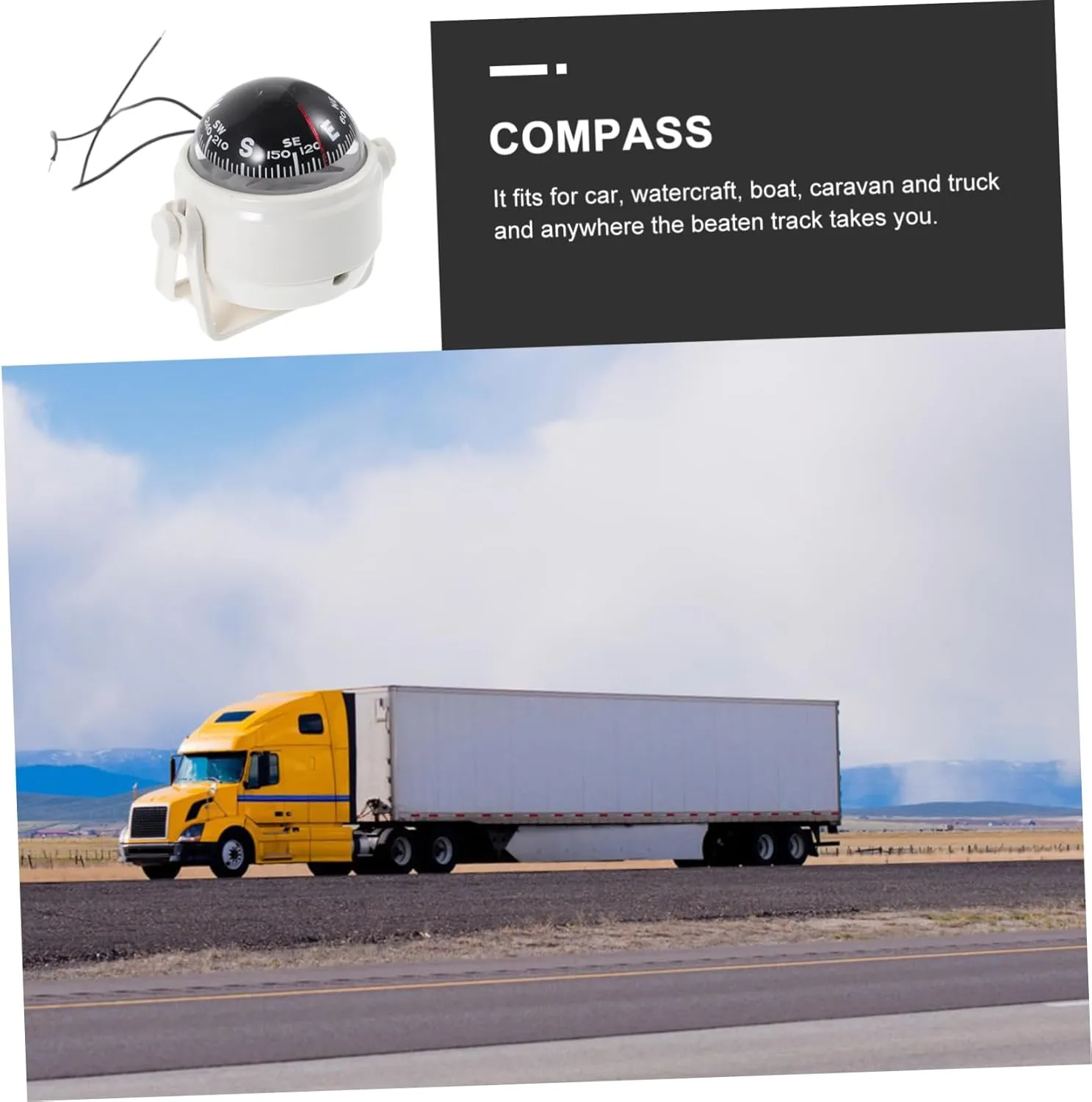 BESPORTBLE Compass Car Boat Dash Mount Compass Car Compass Car Dash Compass Dashboard Compass Vehicle Navigation