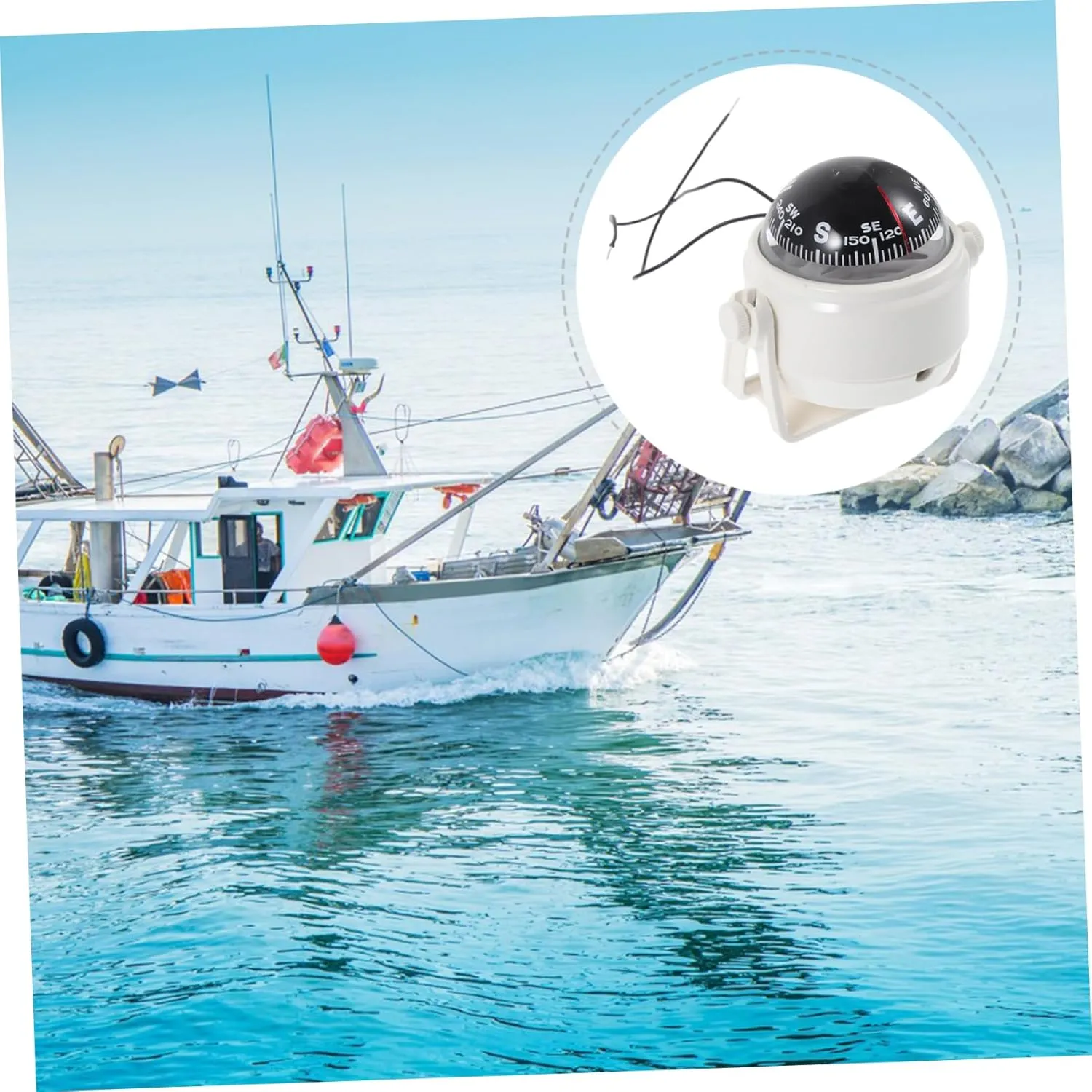BESPORTBLE Compass Car Boat Dash Mount Compass Car Compass Car Dash Compass Dashboard Compass Vehicle Navigation