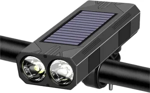 Bike Light Set 800 LM Solar Bike Light Set Bicycle Lights Horn Cycling Headlight USB Charging Flashlight Bike Accessories for Road Mountain Cycling