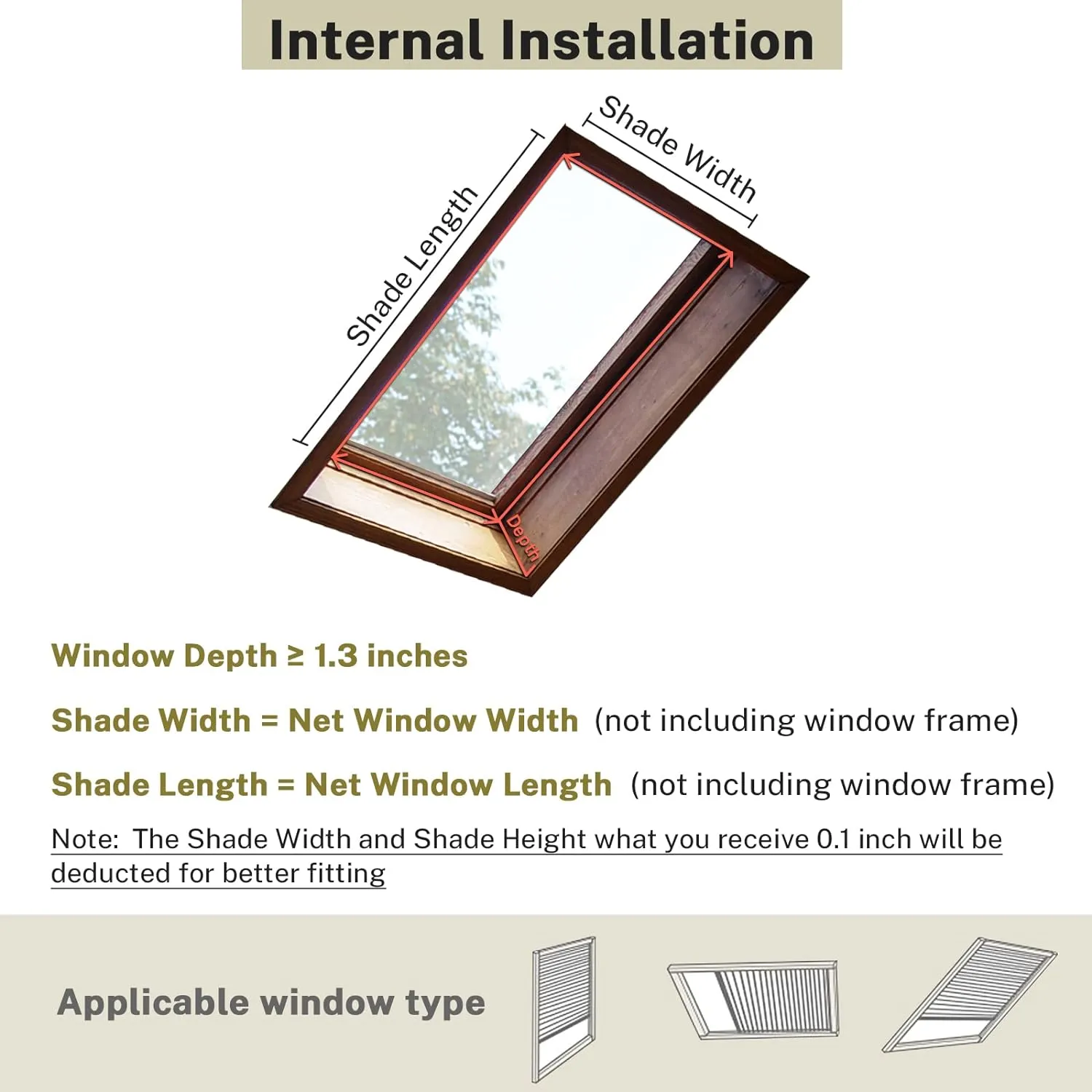 Blackout Skylight Window Blinds, Skylight Shades Cordless Cellular Shades Room Darkening Honeycomb Blinds for Roof Inclined Plane Room Windows - Custom Size (White)
