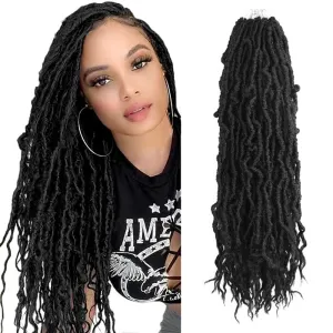 BOHOBABE Faux Locs Crochet Hair 24 Inch, Boho Soft Crochet Locs with Curly Ends, Long Bohemian Goddess Locs Crochet Braids for Black Women (6 Packs, 2#)
