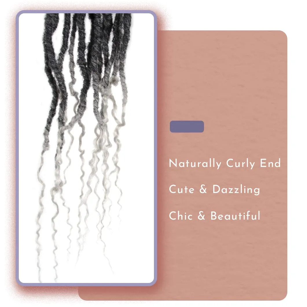 BOHOBABE Faux Locs Crochet Hair 24 Inch, Boho Soft Crochet Locs with Curly Ends, Long Gray Bohemian Goddess Locs Crochet Braids for Black Women (6 Packs, T1B/Grey)