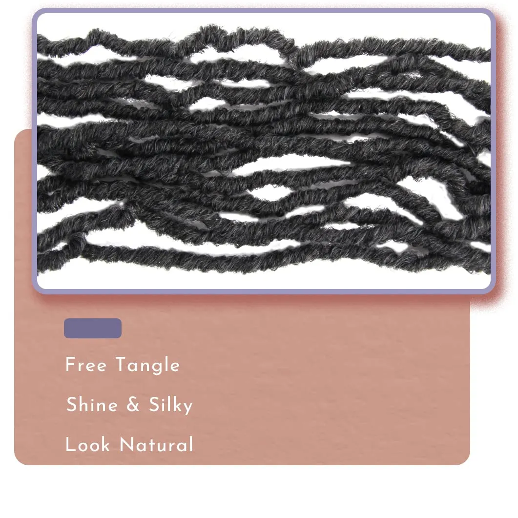 BOHOBABE Faux Locs Crochet Hair 24 Inch, Boho Soft Crochet Locs with Curly Ends, Long Gray Bohemian Goddess Locs Crochet Braids for Black Women (6 Packs, T1B/Grey)