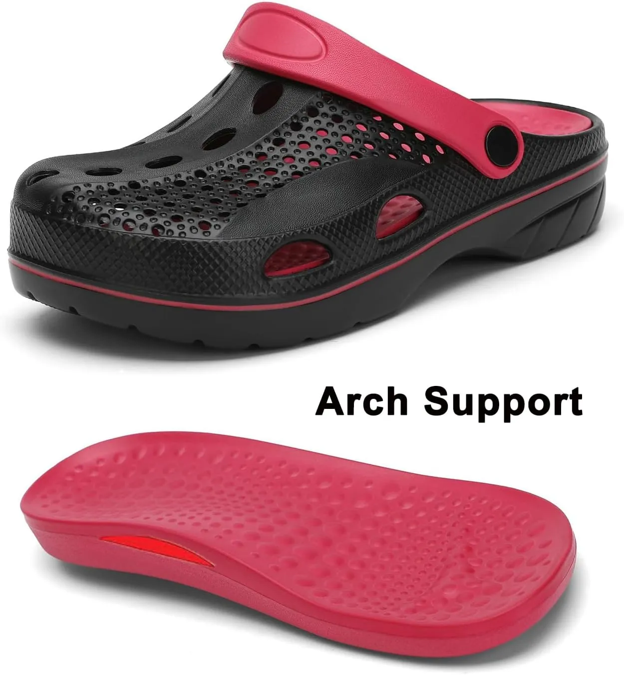 Boys and Girls Arch Support Garden Clogs Shoes Kids Slippers Indoor Outdoor Beach Sandals Removable Cushion Insole