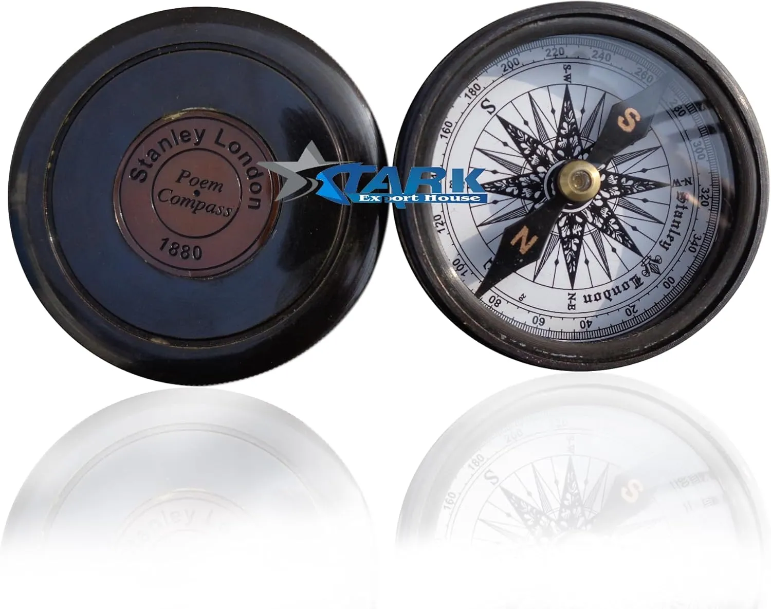 Brass Antique 2 Inch Sundial Compass Great Antique for Outdoor Activities Camping Hiking with Leather Case