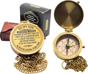 Brass Compass, Birthday Christmas Graduation Day Gift for Teenage Boys Girls Men Women