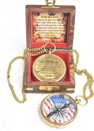 Brass Compass - Premium Quality Handmade Artisan Design Gift Compass for Men & Women - Perfect for Special Occasions