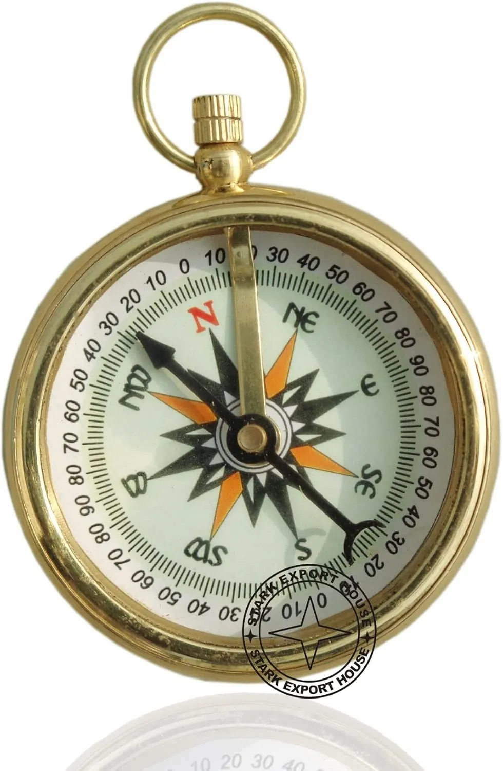 Brass Sundial Compass for Navigation for Outdoor Activities Camping Hiking 2 inch with 7 inch Telescope Best for Gift