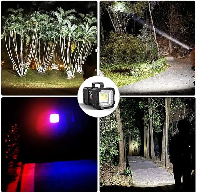 Bright Rechargeable Flashlight，JODK Portable Handheld Spotlight Searchlight 20000mAh 4000LM with 3 4 LED Lights Modes, High Lumen Waterproof Flashlight - XLarge