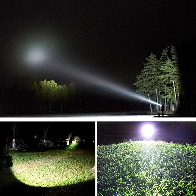 Bright Rechargeable Flashlight，JODK Portable Handheld Spotlight Searchlight 20000mAh 4000LM with 3 4 LED Lights Modes, High Lumen Waterproof Flashlight - XLarge