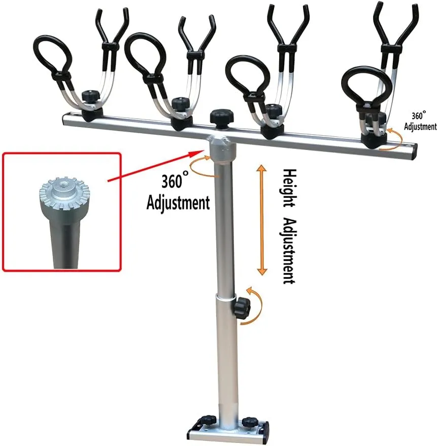 Brocraft Crappie Rod Holder System with Telescopic T-bar/Crappie Fishing Rod Holder